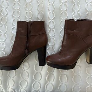 Nine West Brown Leather Heeled Boots
